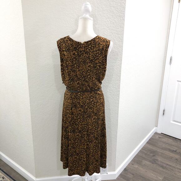 Jessica Howard Brown Spotted Leopard Print Midi Dress - Picture 4 of 8